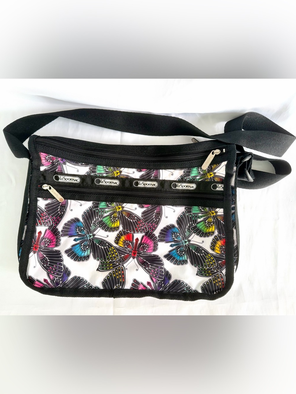 LESPORTSAC Deluxe Everyday Expandable Shoulder Bag Colorful Butterflies